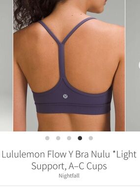 Lululemon Flow Y Bra in Nightfall (Grey - Purple) Size 4 Excellent Condition